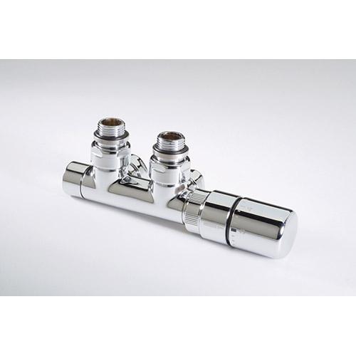 Twin Valve Angled TRV MHS Chrome Head