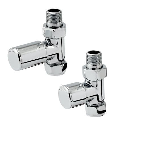 Zehnder Manual Straight Radiator Valve Set 3 Chrome