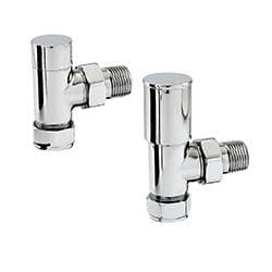Zehnder Manual angled radiator valve set 1 Chrome