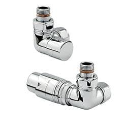 Zehnder Thermostatic Double Angled Radiator Valve Set 11